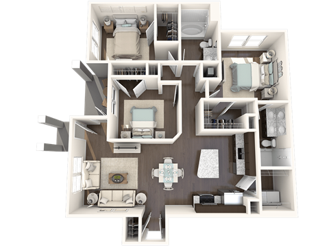 Palm Floor Plan  at Barcelona Jupiter, Florida